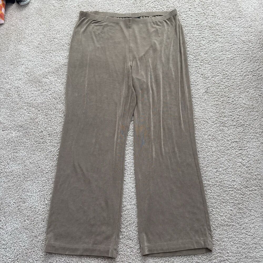 Travelers By Chico’s High Rise Tan Stretch Pants Lightweight Lounge Comfy Sz XL